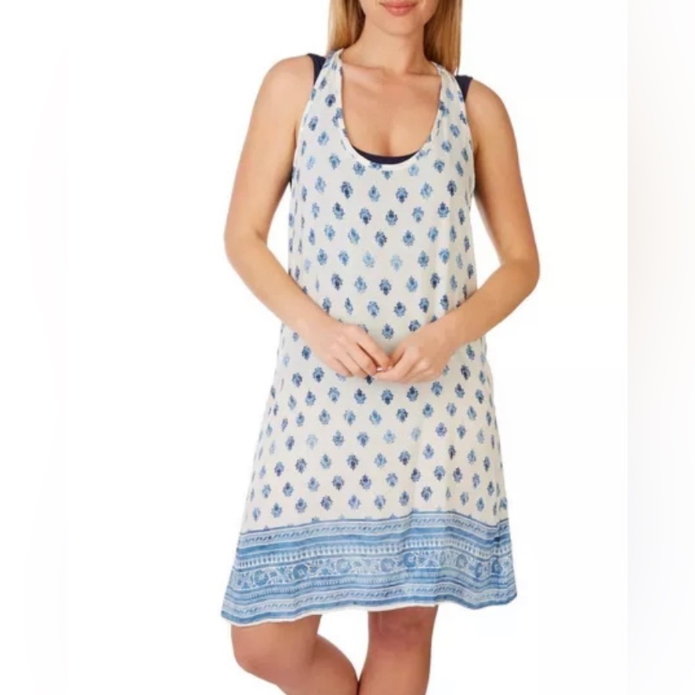 Womens Floral Stamp Sleeveless Coverup